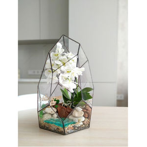 Terrario negro mejor valorado de calidad de exportación de diseño Premium recién llegado con borde de latón para Decoración de mesa de hogar y boda - Product Image 1