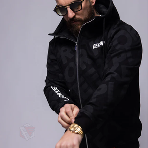 Ropa de entrenamiento de talla grande para hombre, Sudadera con capucha, traje deportivo de chenilla, poliéster/nailon, chándal sólido de otoño para correr, ropa de moda personalizada alta - Product Image 1