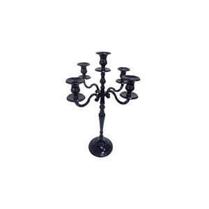 Bougeoir décoratif à 5 bras en métal pour mariage, bougeoir à revêtement en poudre blanc pour la décoration d'hôtel faite à la main - Product Image 5