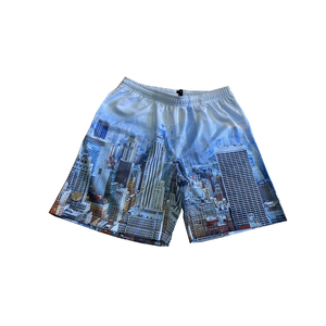 Pantalones cortos personalizados de algodón 100% con cintura elástica para el sudor, pantalones cortos de felpa francesa con cordón hasta la rodilla, pantalones cortos holgados de sublimación - Product Image 5