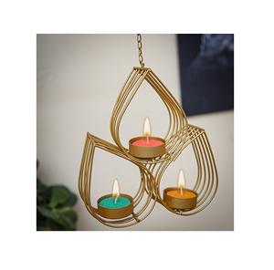 Décorations de chandelier à thème unique accessoires de dîner aux chandelles romantiques bougeoirs en fer de luxe à lumière dorée - Product Image 1