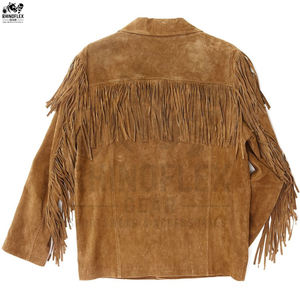 New Arrival <b>Canvas</b> Leather Western Fringe <b>Jacket</b> for <b>Men</b> Front Logo Vintage Winter High Quality - Product Image 2