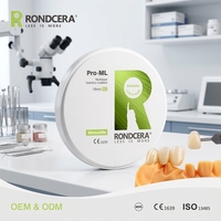 Disque en zircone Rondcera 98 mm, système ouvert 98 mm pour toutes les fraiseuses, bloc de zircone pour laboratoire de fraisage dentaire