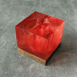 Intricate Square-Shaped Pink Himalayan Salt <b>Lamp</b> with <b>Wooden</b> <b>Base</b> for Warm Decorative Lighting and Unique Love Style Home Decor - Product Image 5