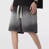 Short en jean délavé personnalisé, style vintage tendance, pour l'été, streetwear et tenue décontractée, unisexe.