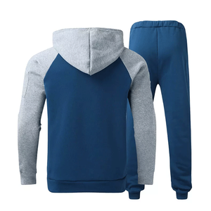 Chándal informal transpirable de 2 piezas con capucha para hombre, chándal ecológico con patrón sólido para correr, ropa deportiva de invierno - Product Image 3