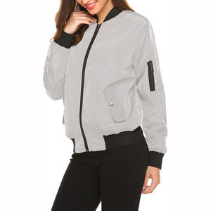 Blouson Bomber pour Femme en Coton d'Hiver Respirant à Coutures en Diamant Uni et Matelassé - Product Image 3