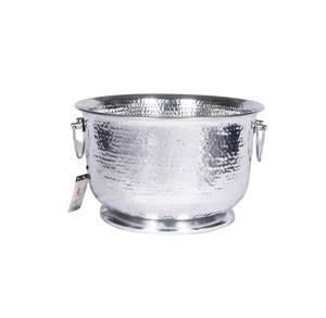 Finition martelée exclusive grandes poignées d'anneau de refroidisseur de vin en cuivre caractéristiques LED vente de fête refroidisseurs de glace de boisson de vin personnalisés - Product Image 5