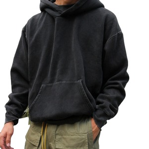 Fabricant OEM haute qualité 100% coton lavé à l'acide à capuche Streetwear lavage pull pierre lavé Vintage à capuche - Product Image 3