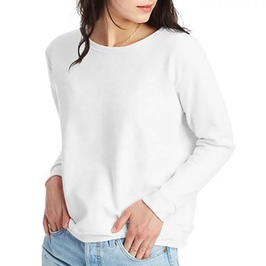 Nouveaux pulls molletonnés à col rond épais Logo personnalisé Sweat-shirt surdimensionné en coton à col rond pour femmes - Product Image 1