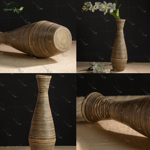 Jarrón de bambú de contraste artístico natural de estilo vintage de proveedor, decoración de estante de exhibición para sala de estar, adorno - Product Image 5