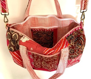 Fabricant et grossiste matelassé Patchwork Duffle Sac à bandoulière Coton Durable Voyage Yoga Shopping Plage Weekender sac - Product Image 1