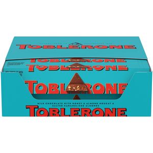 Barra de Chocolate con Leche Toblerone con Almendras Caramelizadas Saladas y Miel y Turrón de Almendras 100g - Product Image 1