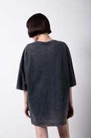 T-shirt décontracté surdimensionné pour femme, personnalisé, boutonné, plusieurs couleurs, technique de lavage Moonwash, 100% coton, 180-280 GSM, Hip Hop