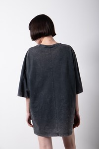 T-shirt décontracté surdimensionné pour femme, personnalisé, boutonné, plusieurs couleurs, technique de lavage Moonwash, 100% coton, 180-280 GSM, Hip Hop - Product Image 4