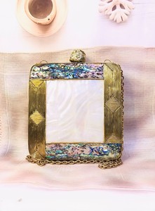 Handmade Designer Evening <b>Clutch</b> Bag for Ladies Mother <b>Pearl</b> Patterned with Traditional Brass MOP for Weddings and Parties - Product Image 5