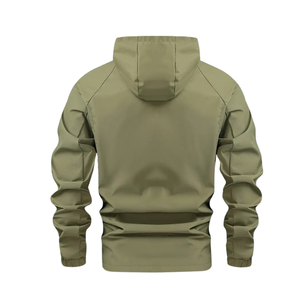 Veste zippée à capuche épaisse et élégante pour hommes Manteau Safari slim décontracté avec poche à col montant et lettre en relief Collection été XL OEM - Product Image 2