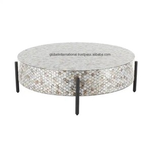 Elegante mesa de centro de nácar para decoración del hogar de lujo muebles de sala de estar mesa de centro MOP - Product Image 4
