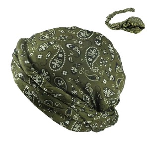 Gorro de algodón con tacto satinado unisex, el último pañuelo con estampado de camuflaje con botones de moda, gorro liso cálido a bajo precio - Product Image 5