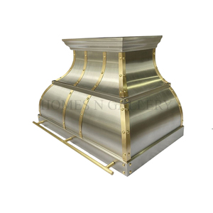 ดีไซน์ล่าสุด ฮูดดูดควันติดผนังแบบโบราณ ทำด้วยมือ วัสดุสแตนเลสสั่งทำพิเศษ พร้อมแถบทองเหลือง - Product Image 2