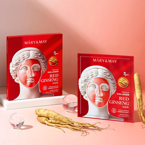 Mascarilla Vegana de Colágeno y Ginseng Rojo Mary&May (30g x4) – Cuidado de la Piel Coreano Australia - Product Image 3