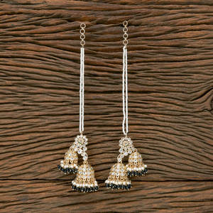 Dernière qualité d'exportation faite à la main de la boucle d'oreille classique plaquée or Indo Western Double boucle d'oreille Jhumki - Product Image 4