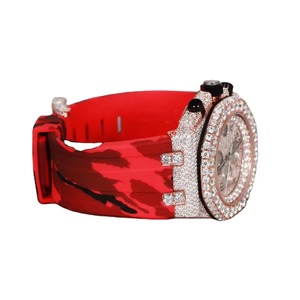 Qualité assurée Iced Out montre-bracelet durable 41mm Moissanite poli boîtier arrière mouvement mécanique et élastique - Product Image 2