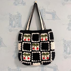 Bolso de Hombro Tejido a Crochet con Diseño de Flor de Cerezo, Hecho a Mano por Newegg&Lenovo, Bolso Personalizado para Niñas, Estilo Abuela, Gran Venta - Product Image 2