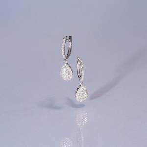 Vala Brothers ER-22 18k White Gold <b>Earrings</b> with Round Lab Grown Diamond EF VS 2.55 Carat 8 Gram Premium <b>Fine</b> <b>Stud</b> Jewelry - Product Image 4