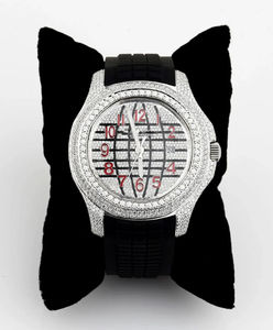 Custom <b>Iced</b> <b>Out</b> VVS Leb Grown <b>Watch</b> High Quality <b>Iced</b> <b>Out</b> Diamond Studded <b>Watches</b> 41mm Hip Hop Silicone Strap <b>Watch</b> - Product Image 3
