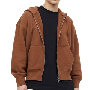 Vente en gros de sweats à capuche personnalisés avec fermeture éclair en coton pour hommes, sweats à capuche oversize avec épaules tombantes streetwear, sweats à capuche fonctionnels à double fermeture éclair pour hommes - Product Image 2