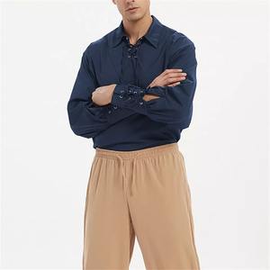 Scottish Jacobite <b>Shirt</b> <b>Men</b> Anti Wrinkle Long Sleeve Ghillie Kilt <b>Shirt</b> Eco Friendly Linen Material Vintage Highland Lace - Product Image 2