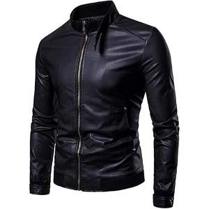 Chaqueta Clásica de Invierno para Hombre, de Cuero PU Suave, Impermeable, de Secado Rápido, Estilo Urbano, Cuello Alto, Diseño de Lona - Product Image 4