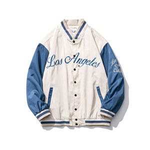 Automne brodé surdimensionné lâche femmes petit ami Style Baseball veste hommes Bomber Varsity unisexe à manches longues Varsity veste - Product Image 4