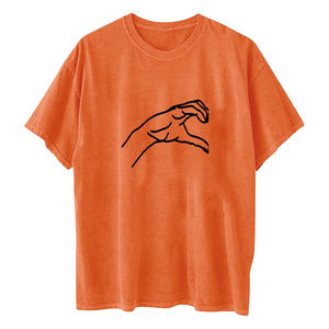 T-shirt pour couple Manches tombantes Col ras du cou ample T-shirt à manches courtes Motif imprimé Top Design T-shirts personnalisés - Product Image 1