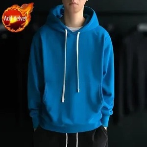 Sudadera con capucha de lana con logotipo personalizado de alta calidad para hombres Servicio OEM Haga su propio diseño Técnica digital teñida Lisa sólida - Product Image 4