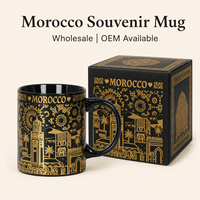 Tasses en céramique souvenirs touristiques Afrique Maroc, motif bâtiment islamique et chameau du désert, pour café et lait, personnalisables OEM ODM, vente en gros
