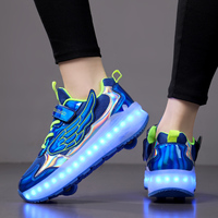 Chaussures pour enfants, patins à roulettes brillants, patins à roulettes à 4 roues, chaussures de skate pour garçons et filles, le meilleur cadeau pour la fête d'anniversaire et de noël