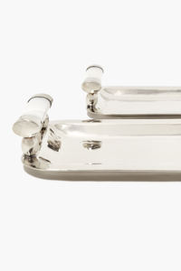 Trending Elegant Silverware Serving Tray Exclusive Quality Rectangular Metal with Resin Handles for Home or Restaurant Use - Product Image 2