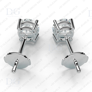 Boucles d'oreilles clous tendance en or blanc avec moissanite et diamant, 2,00 CT, sertissage Martini à 4 griffes, cadeau pour mariage, anniversaire, fête, argent - Product Image 6