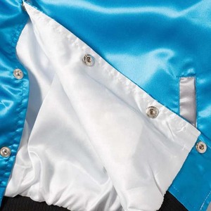 แจ็กเก็ตผ้าซาตินแบบยาวสำหรับผู้ชายเสื้อแจ็คเก็ตผ้าซาตินคอปกตั้งแบบบางเสื้อเบสบอล - Product Image 3