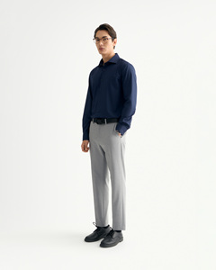Camisa Informal de Tejido de Bambú para Hombre, Camisa de Manga Larga Transpirable con Cuello Vuelto, Un Solo Botón, Otoño, Vietnam - Product Image 3