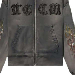 Custom Oversize Heavey Weight <b>French</b> Terry Rhinestones <b>Vintage</b> Flare Pants Hoodie 2 Piece Set Sweatsuit Acid Washed Tracksuit - Product Image 6