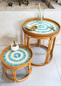 Table en rotin faite à la main Table basse en rotin nacre rustique Table basse en rotin de Artex Thien Thanh - Product Image 5