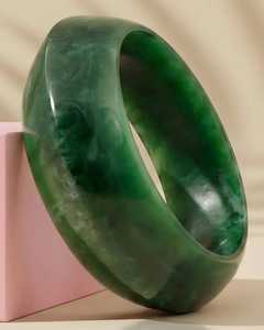 Classic Green Acrylic Resin Fashion <b>Bangle</b> <b>Bracelet</b> for Women Gift Jewelry by MN Exports - Product Image 2