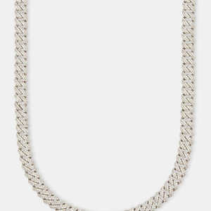 Cadena de Plata de Ley con Moissanita de Corte Redondo, Estilo Hip Hop, Producto de Joyería TISHYA DIAMOND - Product Image 1