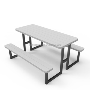2024 último tipo de calidad superior 100% mesa de picnic de acero personalizable mesa exterior y silla mesa de banco al aire libre - Product Image 3