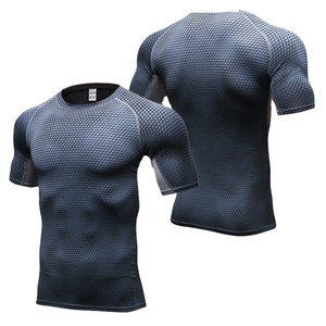 Camiseta de Compresión de Alta Calidad para Hombre, Transpirable, Moldeadora de Abdomen, 90% Poliamida, 10% Elastano, Camisetas con Transferencia de Calor - Product Image 1