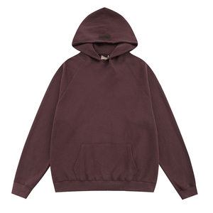 Jersey sudadera Custom Essentials Sudadera con capucha para hombre 100% algodón avena oscura cuello con capucha de gran tamaño diseño flocado - Product Image 4