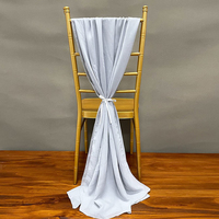 Ruban de chaise mariage Chivarri violet en mousseline de soie ceinture ruban pour chaises de mariage décoratives
